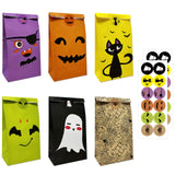 Wrapables Halloween Trick or Treat Bags with Stickers, Goody Bags for Parties, Candy and Treats (Set of 24)