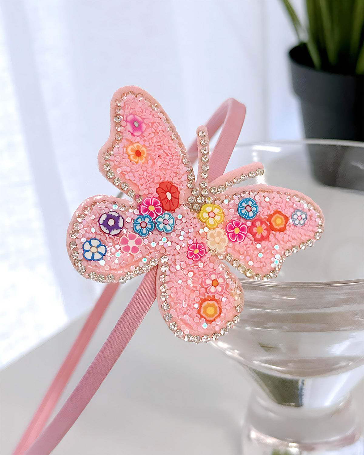 Wrapables Crystal Studded Bling Headband, Sparkly Butterfly