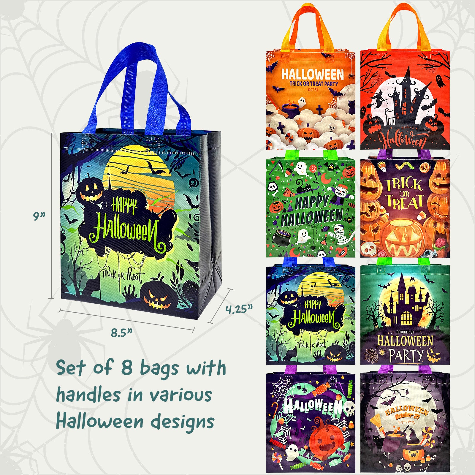 Wrapables Non-Woven Reusable Halloween Trick or Treat Bags