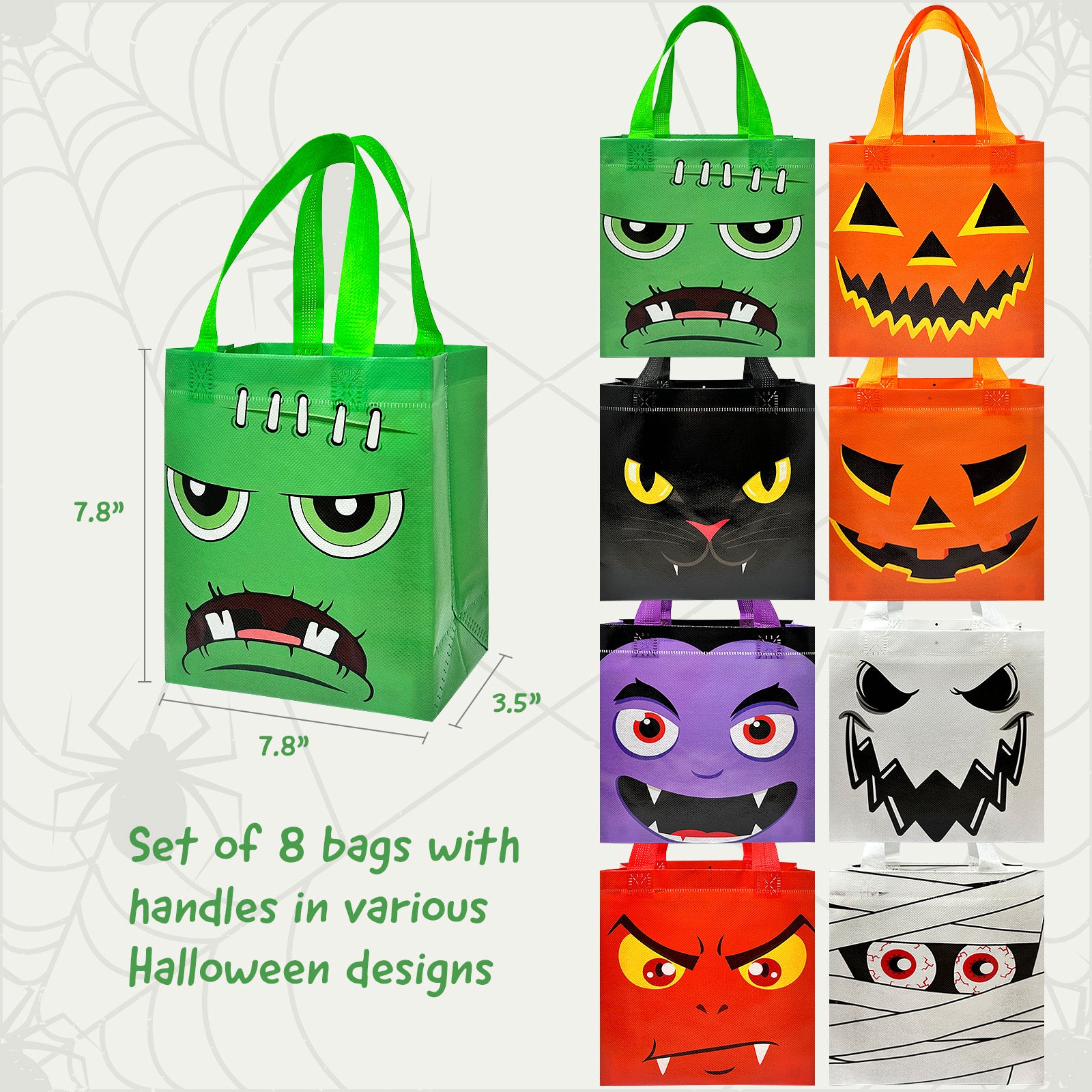 Wrapables Non-Woven Reusable Halloween Trick or Treat Bags