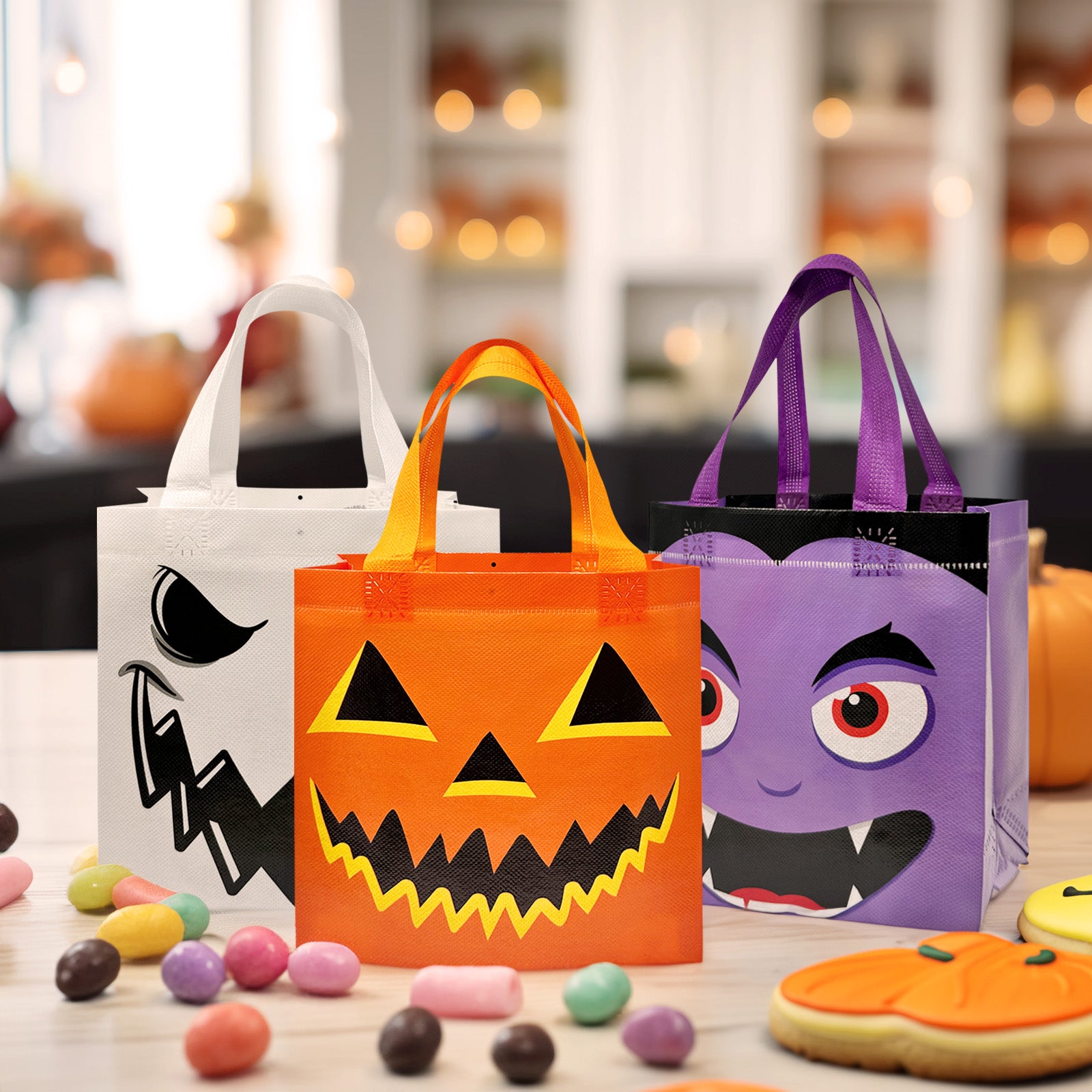 Wrapables Non-Woven Reusable Halloween Trick or Treat Bags