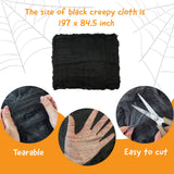 Wrapables 197 x 84.5 Inch Halloween Gauze Black Creepy Cloth