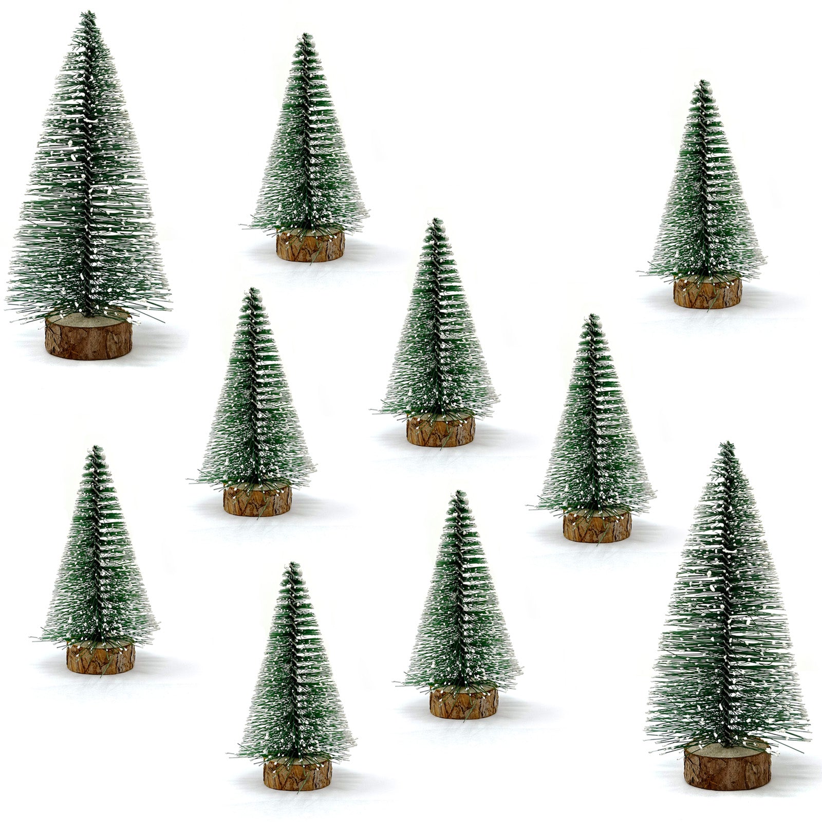 Wrapables Mini Snow Frost Tabletop Artificial Christmas Trees (Set of 10)