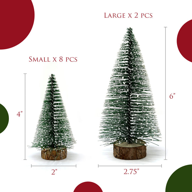 Wrapables Mini Snow Frost Tabletop Artificial Christmas Trees (Set of 10)