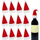 Wrapables Mini Santa Hat Silverware Holders, Wine Bottle Hats, Table Decor (Set of 12)