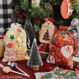 Wrapables 4 x 6 Holiday Organza Drawstring Gift Bags, Set of 20