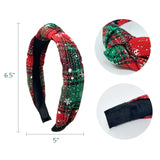 Wrapables Wide Knotted Headbands, Top Knot Headbands for Women and Girls, 2pc Xmas Plaid