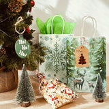 Wrapables 12pc Christmas Kraft Gift Bags with Tissue Paper