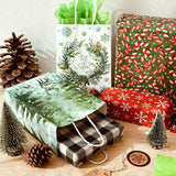 Wrapables 12pc Christmas Kraft Gift Bags with Tissue Paper