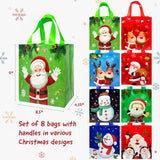 Wrapables Non-Woven Reusable Cheerful Christmas Gift Bags