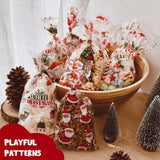 Wrapables 100pcs Christmas Cellophane Treat Bags and Ties