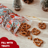 Wrapables 100pcs Christmas Cellophane Treat Bags and Ties