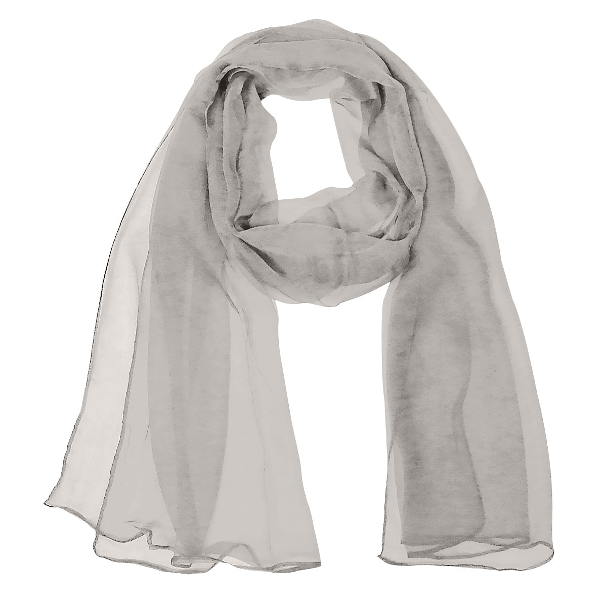 Wrapables Sheer Solid Color Lightweight Long Scarf, Silver Gray