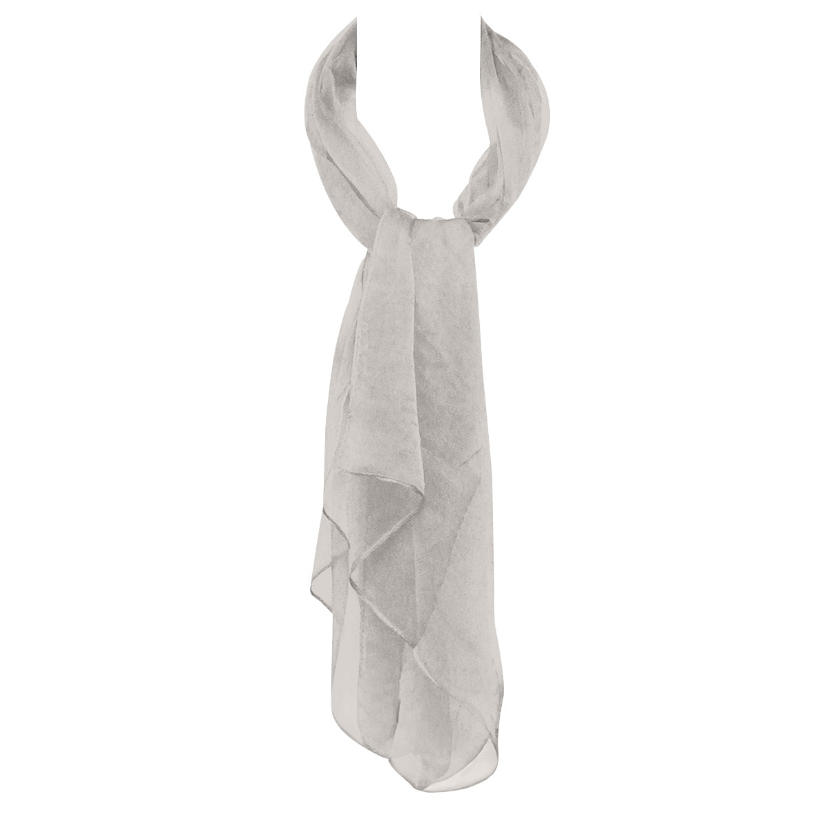 Wrapables Sheer Solid Color Lightweight Long Scarf, Silver Gray