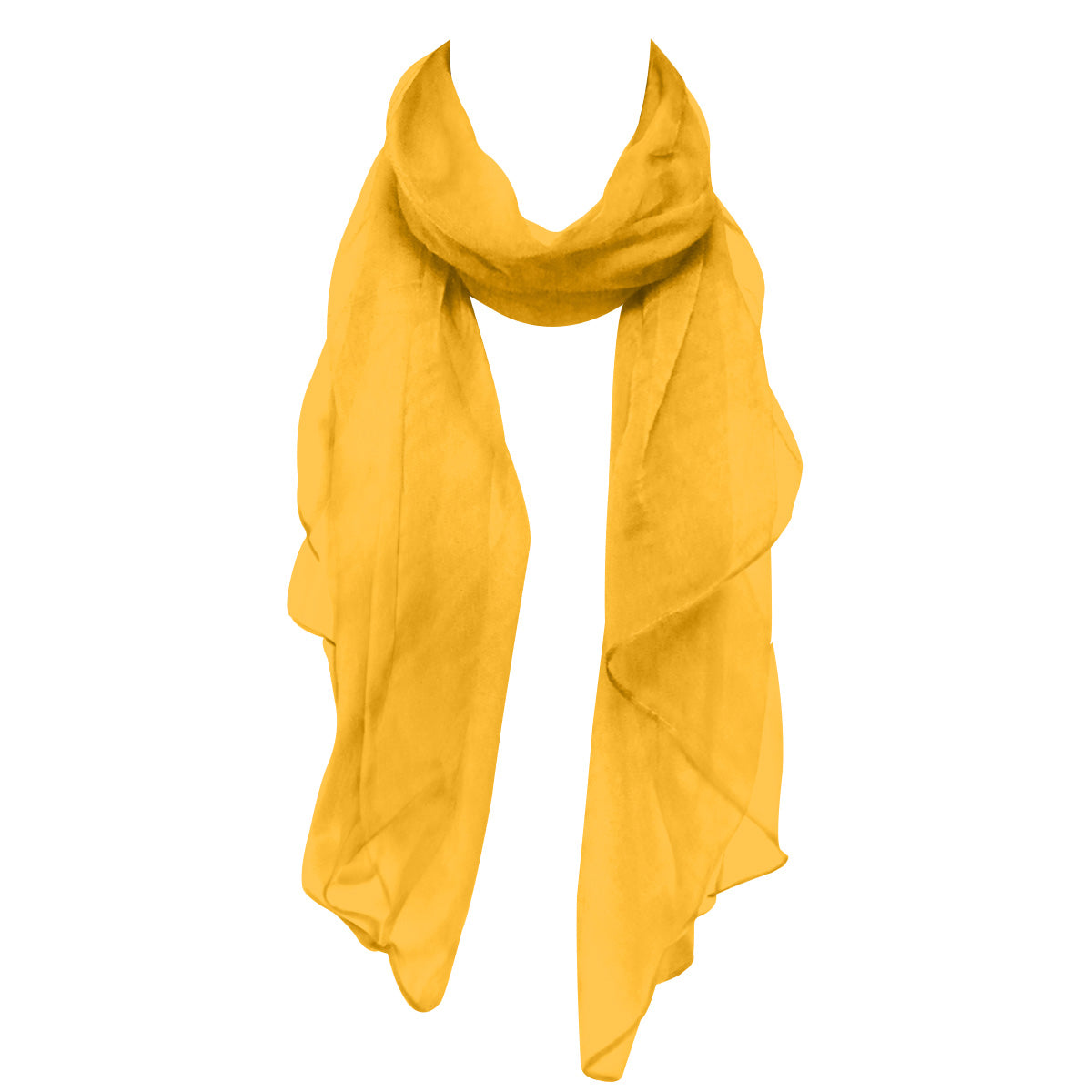 Wrapables Sheer Solid Color Lightweight Long Scarf, Saffron