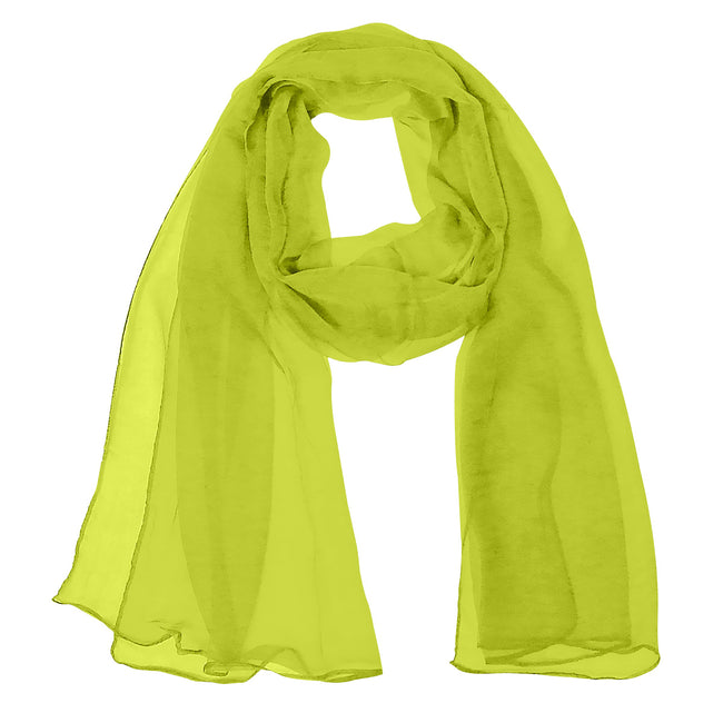 Wrapables Sheer Solid Color Lightweight Long Scarf, Lime Green