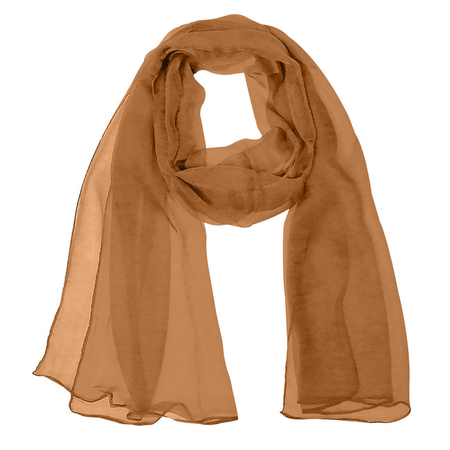 Wrapables Sheer Solid Color Lightweight Long Scarf, Chocolate