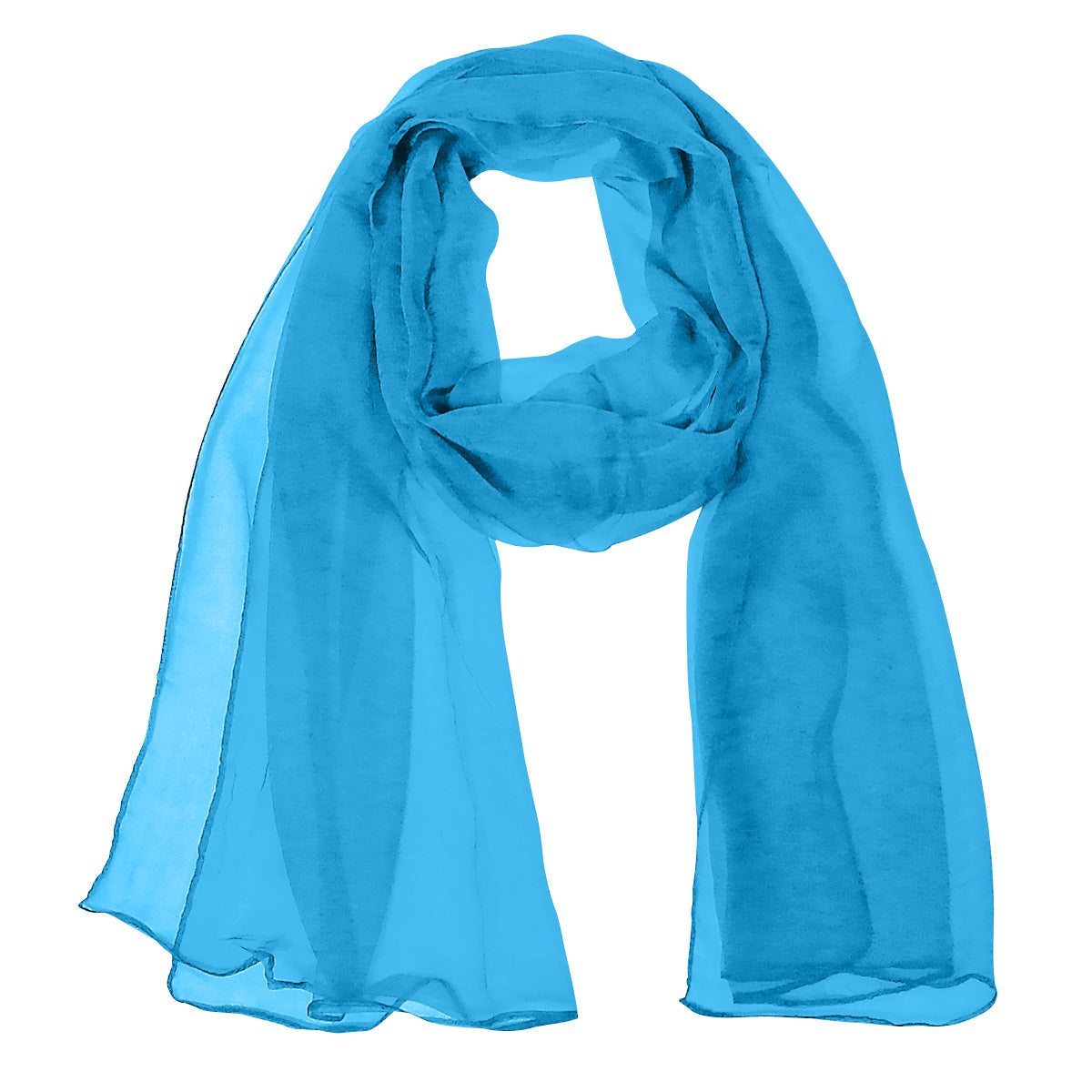 Wrapables Sheer Solid Color Lightweight Long Scarf, Sapphire Blue