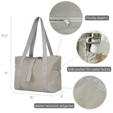 Wrapables Yoga Tote Bag, Gym, Work, Overnight, Travel Bag, Gray