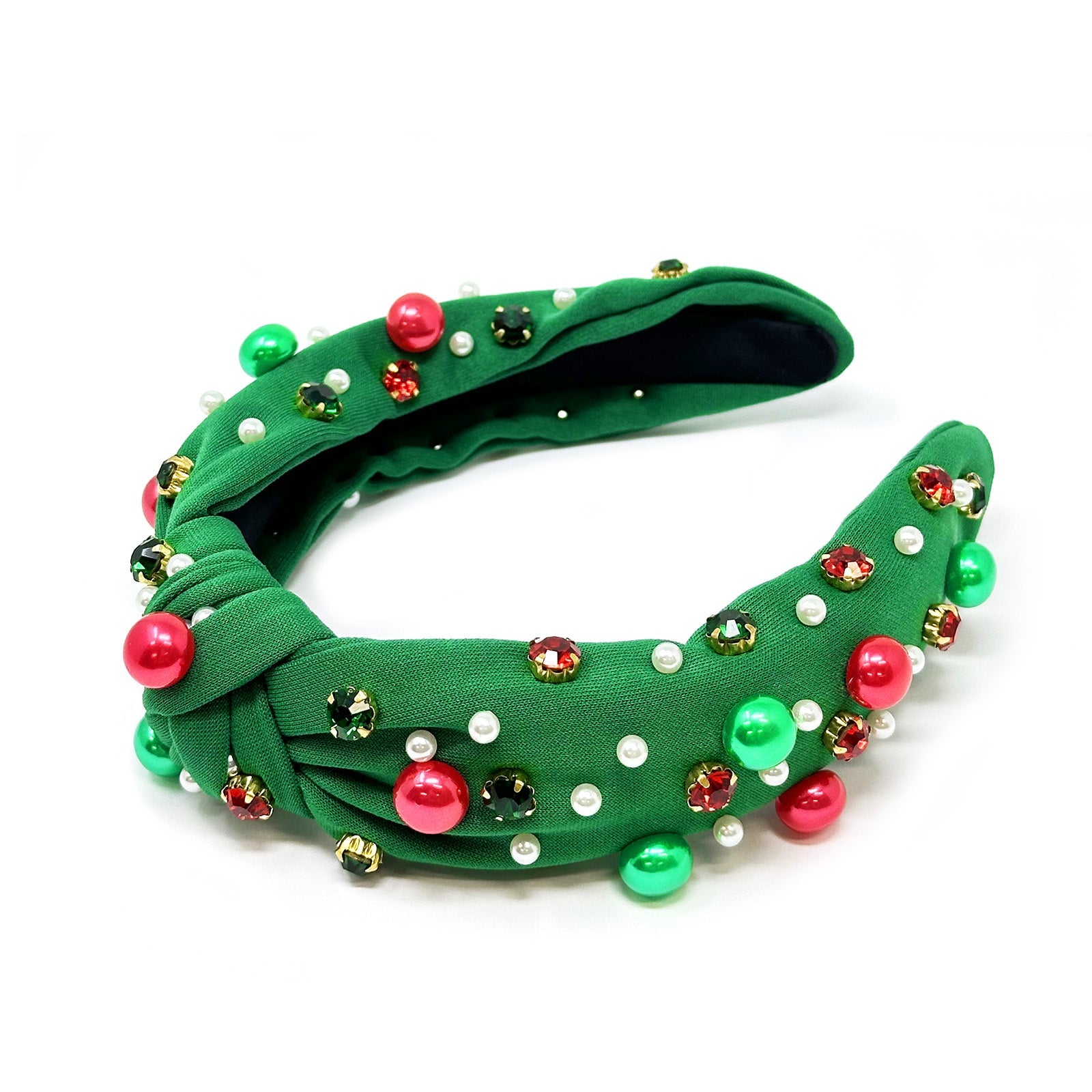 Wrapables Wide Knotted Headbands, Top Knot Headbands for Women and Girls, Holiday Green