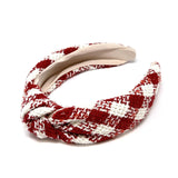 Wrapables Wide Knotted Headbands, Top Knot Headbands for Women and Girls, Red Tweed