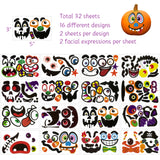 Wrapables DIY Halloween Mini Pumpkin Face Stickers, 32pcs