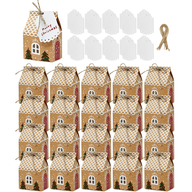 Wrapables Xmas Gingerbread House Gift Boxes & Tags 20pcs