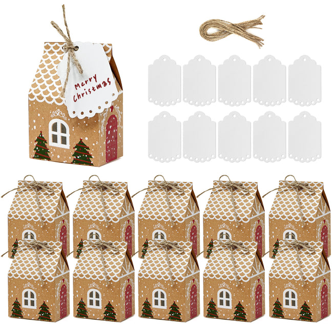 Wrapables Xmas Gingerbread House Gift Boxes & Tags 10pcs