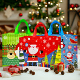 Wrapables Non-Woven Reusable Christmas Holidays Gift Bags with Handles (Set of 8), Festive Joy