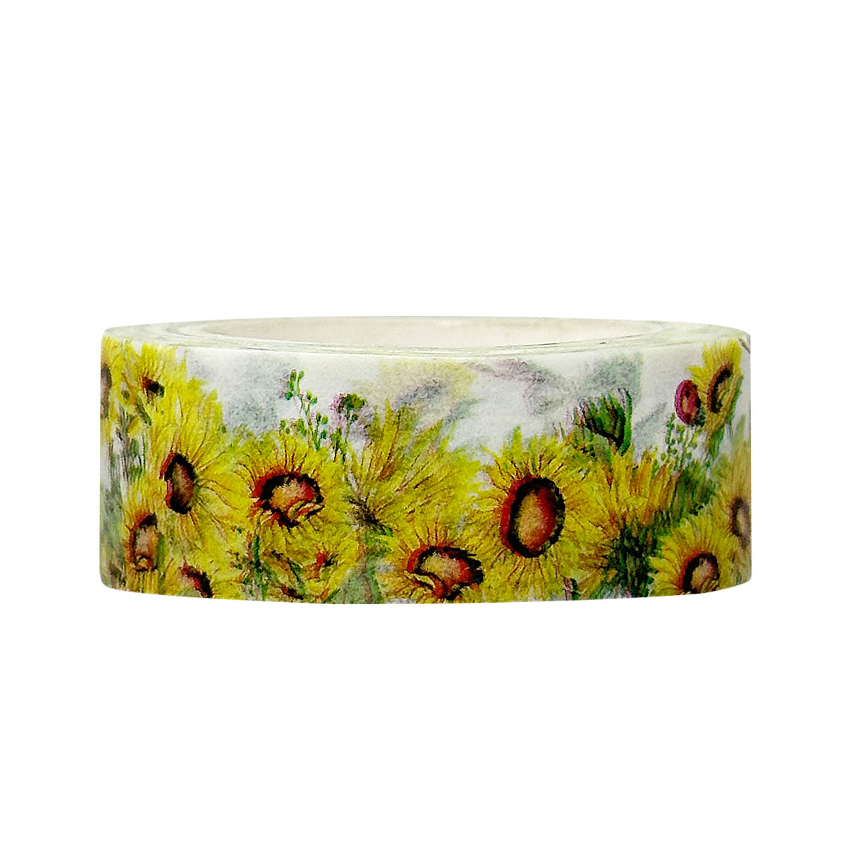 Wrapables Washi Masking Tape, 15mm x 10M, Sunflowers