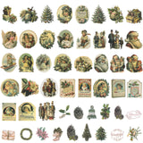 Wrapables Waterproof Christmas Vinyl Stickers, 86pcs, Vintage Xmas