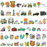 Wrapables Waterproof Vinyl Stickers, 100pcs, World Travel