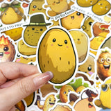 Wrapables Waterproof Vinyl Stickers, 100pcs, Potatoes