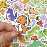 Wrapables Waterproof Vinyl Stickers, 100pcs, Cute Dinos