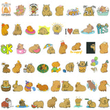 Wrapables Waterproof Vinyl Stickers, 100pcs, Capybaras