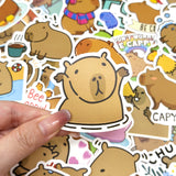 Wrapables Waterproof Vinyl Stickers, 100pcs, Capybaras