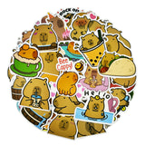 Wrapables Waterproof Vinyl Stickers, 100pcs, Capybaras