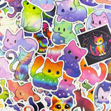 Wrapables Waterproof Vinyl Stickers, 110pcs, Starry Cats