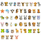 Wrapables Waterproof Vinyl Stickers, 100pcs, Adorable Animals