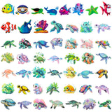 Wrapables Waterproof Vinyl Stickers, 100pcs, Marine Animals