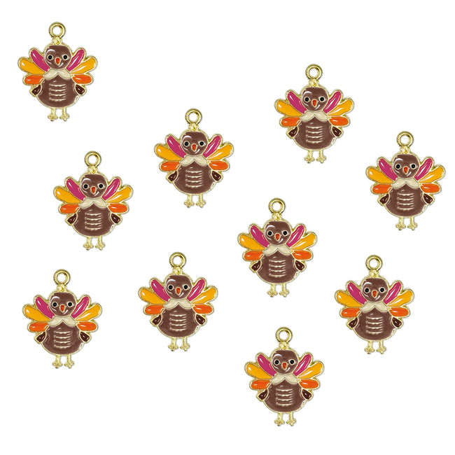 Wrapables Autumn Pendant Charms for Jewelry Making, (Set of 10), Turkey