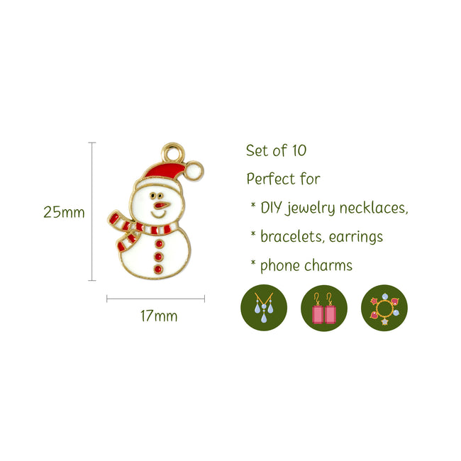 Wrapables Holiday Pendant Charms (Set of 10), Snowman