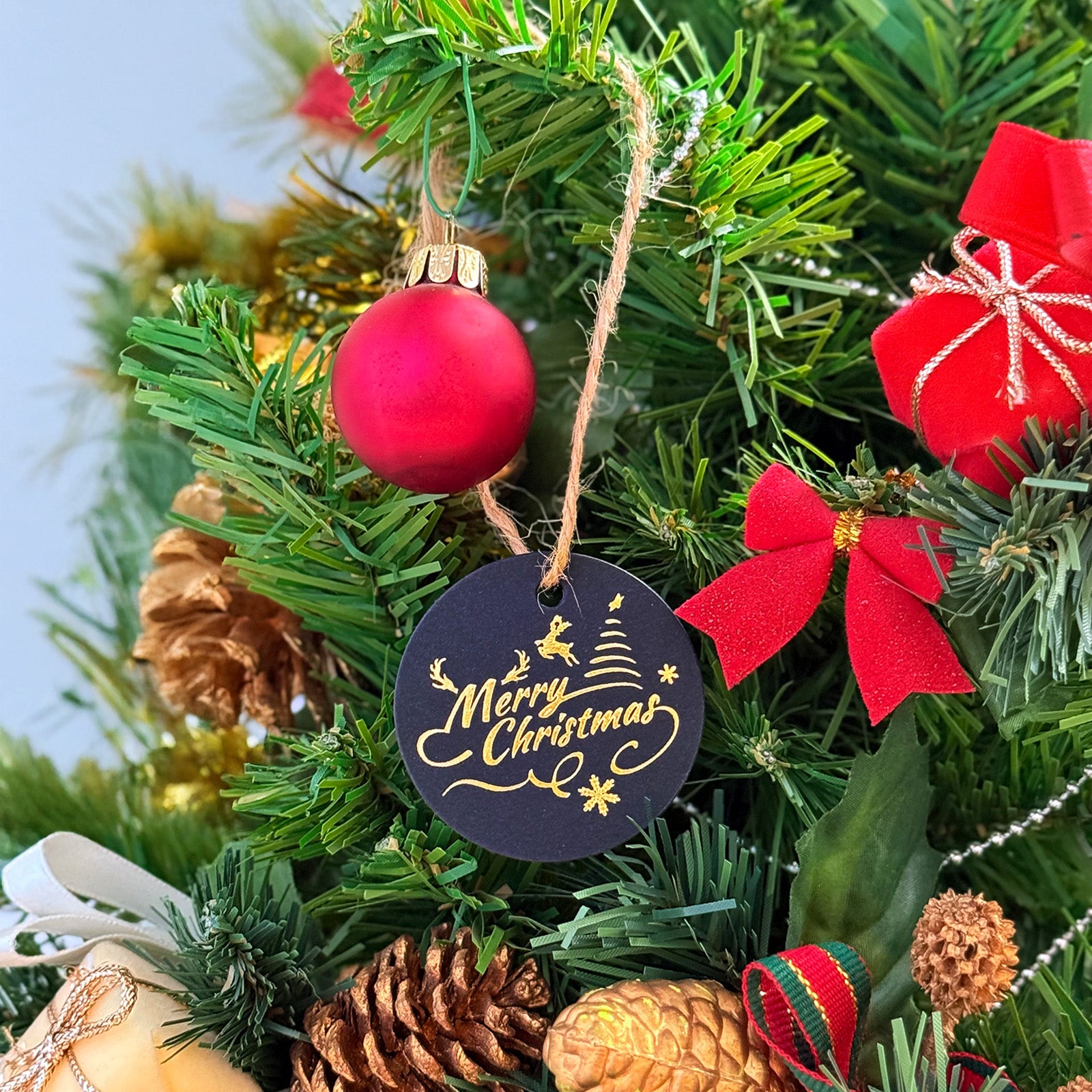 thumbnail image 2 of Gold Gift Tags Black Gold Christmas Labels - 12 Styles Gift Tags With 100 Jute Black And Silver Baubles For Christmas Tree 2 of 13