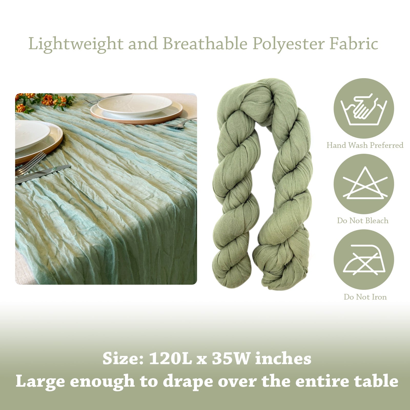 Wrapables 10Ft Bohemian Cheesecloth Gauze Table Runner