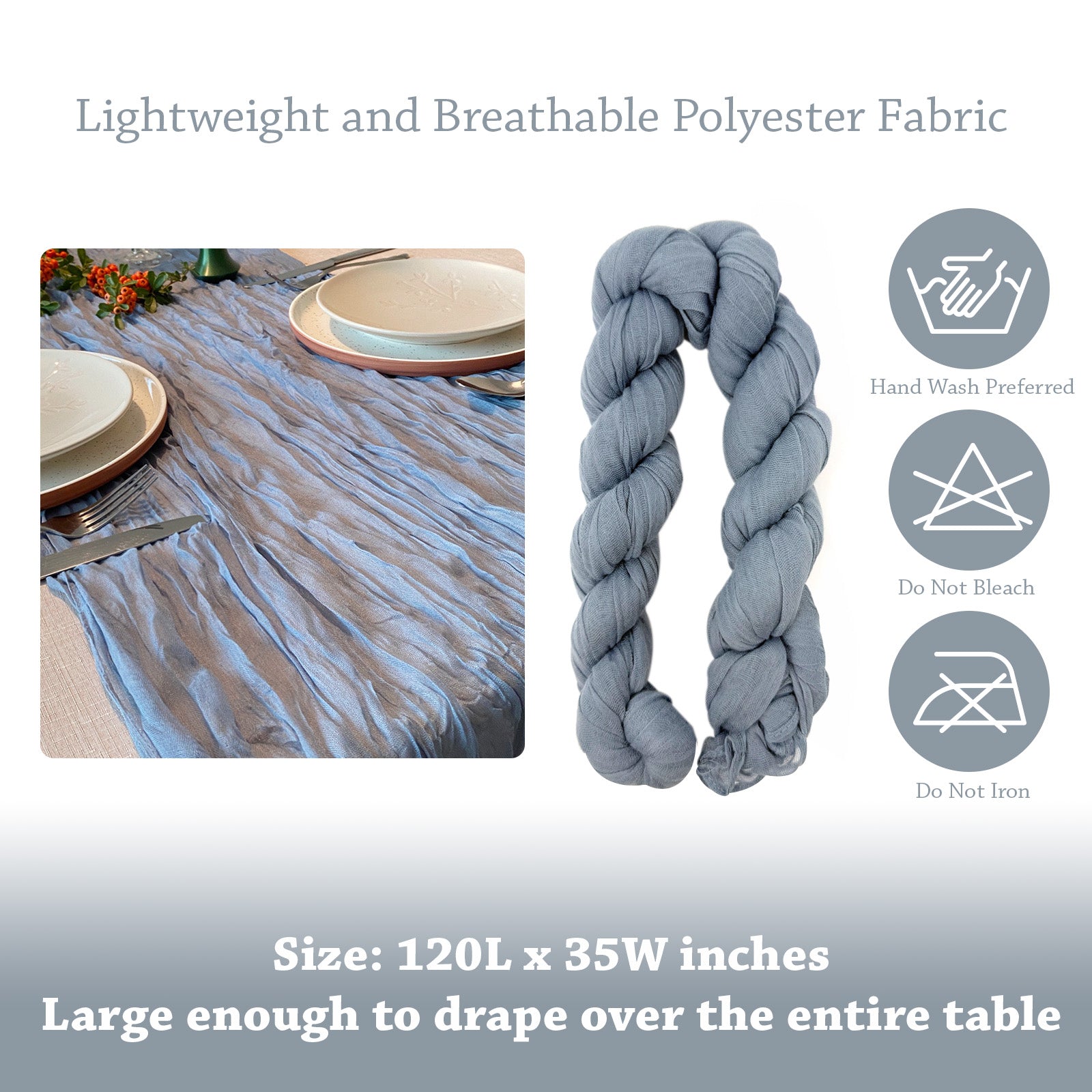 Wrapables 10Ft Bohemian Cheesecloth Gauze Table Runner