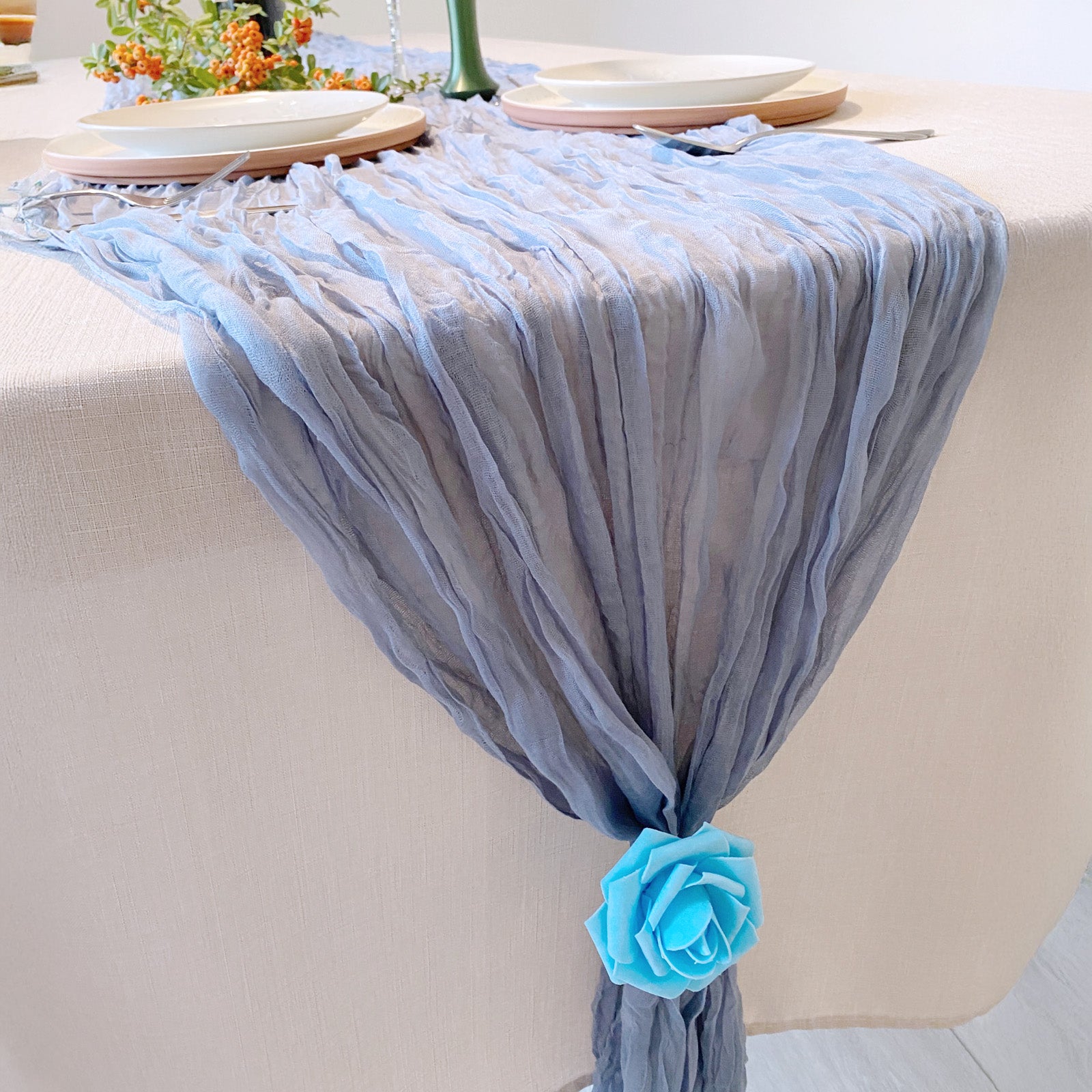 Wrapables 10Ft Bohemian Cheesecloth Gauze Table Runner