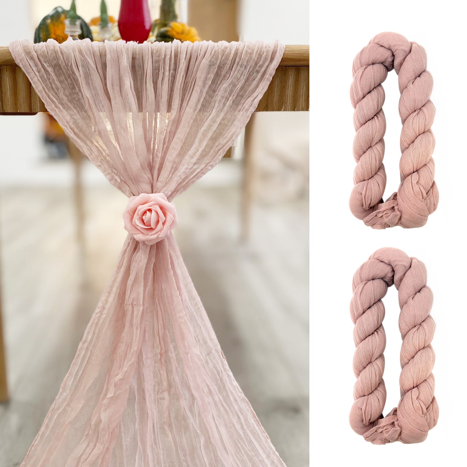 Wrapables 10Ft Bohemian Cheesecloth Gauze Table Runner