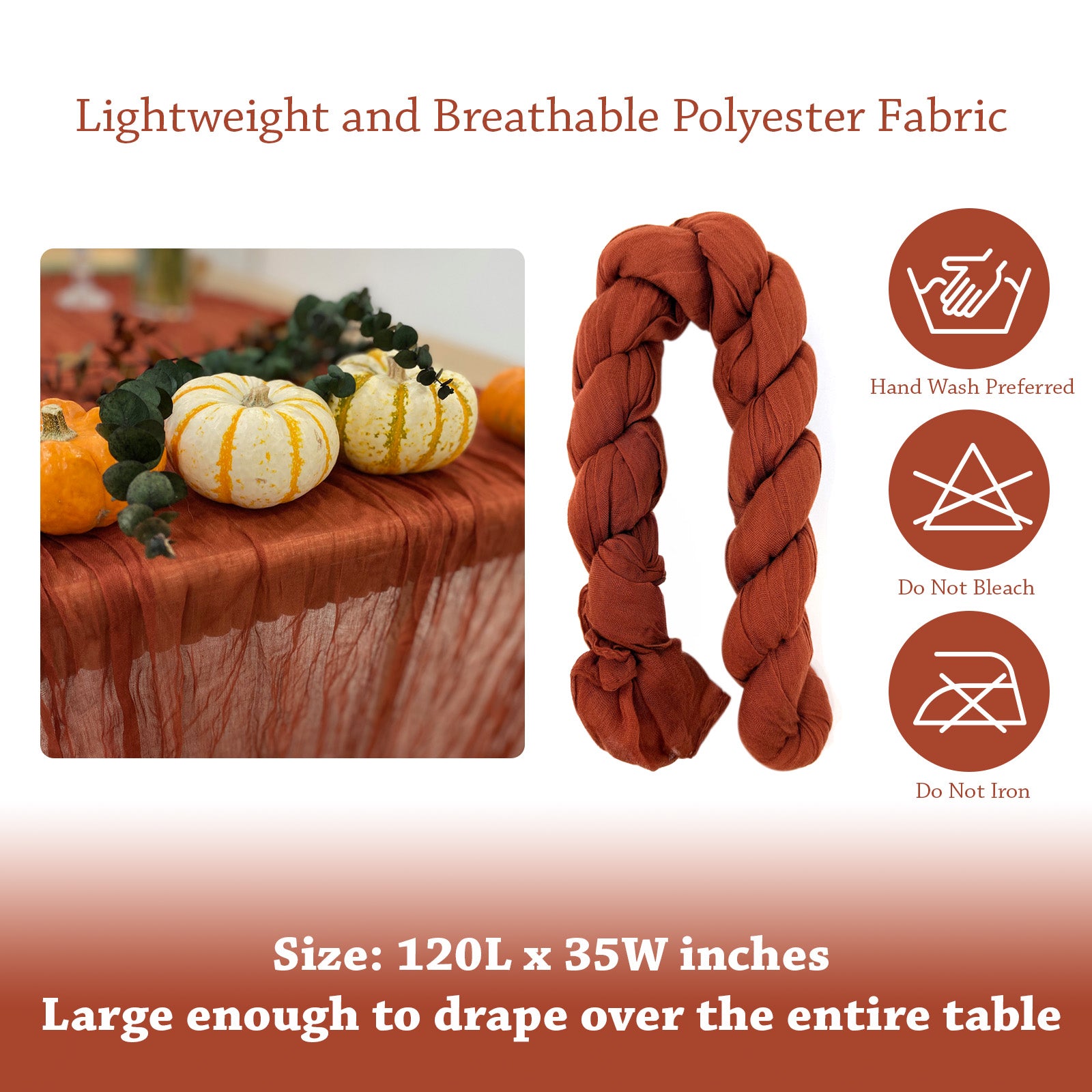 Wrapables 10Ft Bohemian Cheesecloth Gauze Table Runner