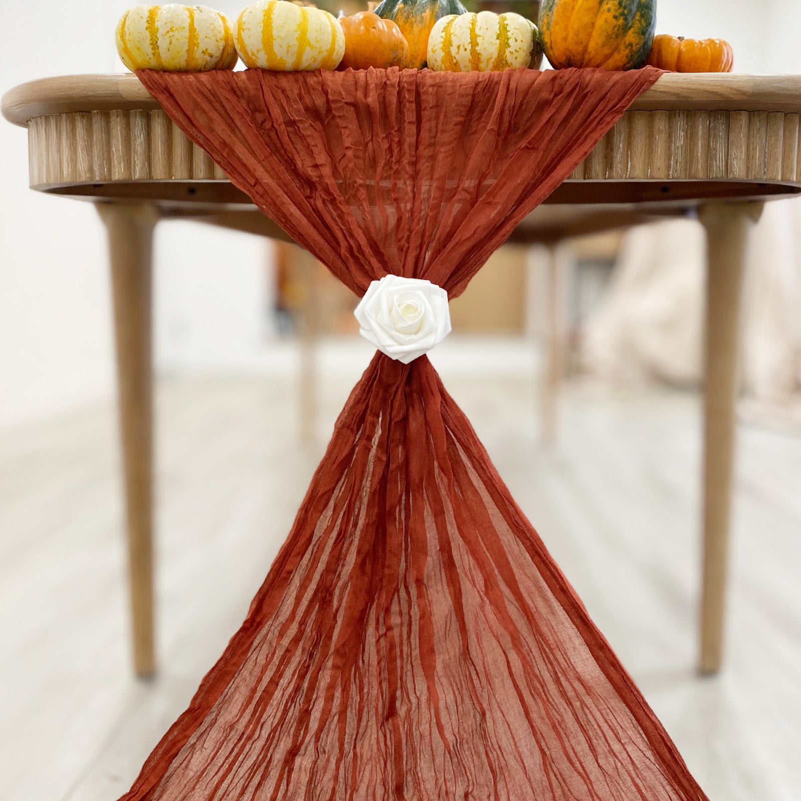 Wrapables 10Ft Bohemian Cheesecloth Gauze Table Runner