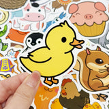 Wrapables Waterproof Vinyl Stickers, 100pcs, Cartoon Animals